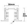 3-Phasen Classic Einbau-Stromschiene, 2m, schwarz