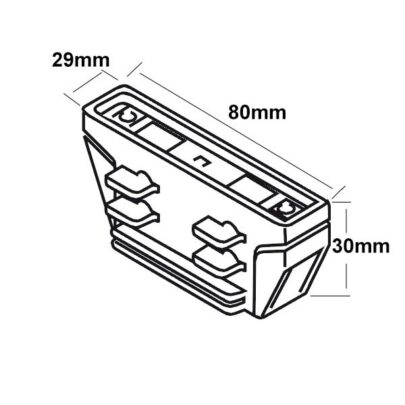 3-Phasen Classic Linear-Verbinder isoliert, schwarz