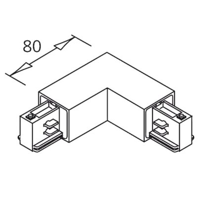 3-Phasen Classic L-Verbinder N-Leiter innen, Schutzleiter außen, schwarz