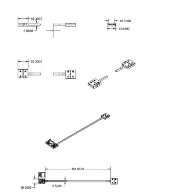 Clip-Verbinder mit Kabel (max. 5A) C1-210 für 2-pol. IP20 Flexstripes mit Breite 10mm, Pitch >12mm