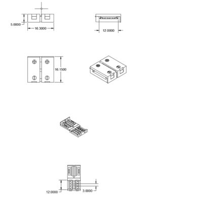 Clip-Verbinder (max. 5A) C1-212 für 2-pol. IP20 Flexstripes mit Breite 12mm, Pitch >12mm