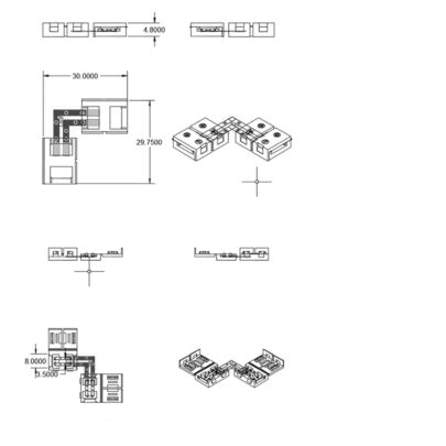 Clip-Eck-Verbinder (max. 5A) C1-28 für 2-pol. IP20 Flexstripes mit Breite 8mm, Pitch >12mm