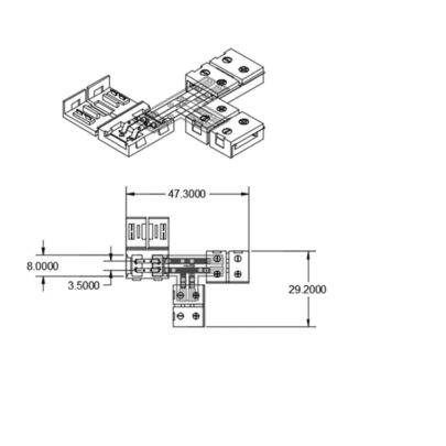 Clip-T-Verbinder (max. 5A) C1-48 für 2-pol. IP20 Flexstripes mit Breite 8mm, Pitch >12mm