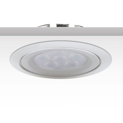 LED Einbaustrahler, silber, 8W, 72°, rund, warmweiß, dimmbar