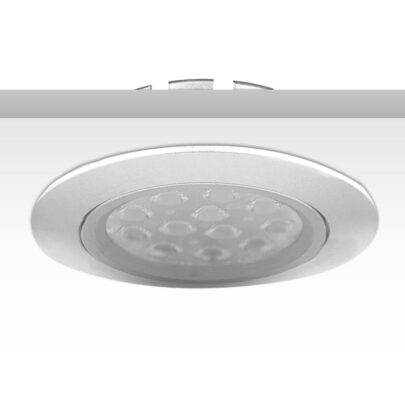 LED Einbaustrahler, silber, 15W, 72°, rund, warmweiß, dimmbar