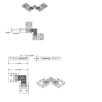 Clip-Eck-Verbinder (max. 5A) C1-310 für 3-pol. IP20 Flexstripes mit Breite 10mm, Pitch >12mm