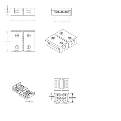 Clip-Verbinder (max. 5A) C1-310 für 3-pol. IP20 Flexstripes mit Breite 10mm, Pitch >12mm