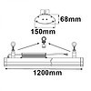 LED Hallenleuchte Linear frosted, 120cm, 150W, IK10, IP65, 1-10V dimmbar, neutralweiß