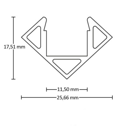 LED Eckprofil CORNER11 Aluminium pulverbeschichtet weiß RAL 9010, 200cm