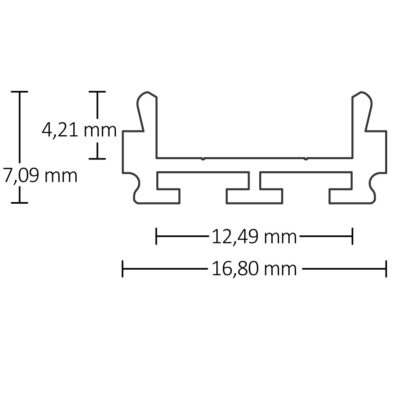 LED Aufbauprofil SURF12 RAIL Aluminium eloxiert, 200cm