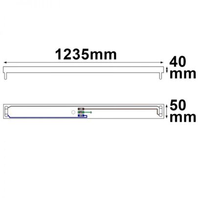 Halterung für T8 Röhren 120cm, verkabelt, ohne VG