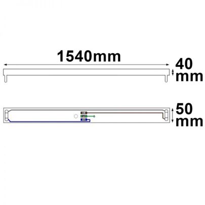 Halterung für T8 Röhren 150cm, verkabelt, ohne VG