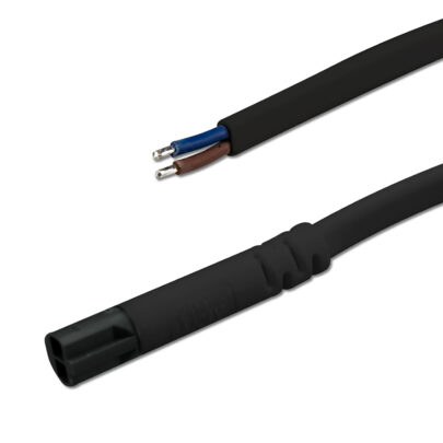 Mini-Plug Anschlusskabel male, 1m, 2×0,75, IP54, schwarz, max. 48V/6A