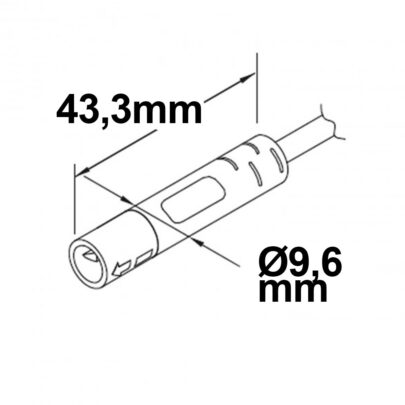 Mini-Plug Anschlussfassung female, 1m, 2×0,75, IP54, schwarz, max. 48V/6A