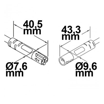 Mini-Plug Verlängerung male-female, 3m, 2×0,75, IP54, schwarz, max. 48V/6A
