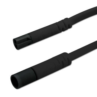 Mini-Plug Verlängerung male-female, 1m, 2×0,75, IP54, schwarz, max. 48V/6A