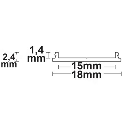 LED Aufbauprofil SURF15 FLEX Aluminium eloxiert, 200cm