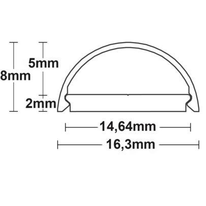 Abdeckung COVER26 opal/satiniert 200cm für Profil SURF12 HIDDEN