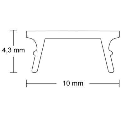 Abdeckung COVER23 opal/satiniert 200cm für Profil SURF8