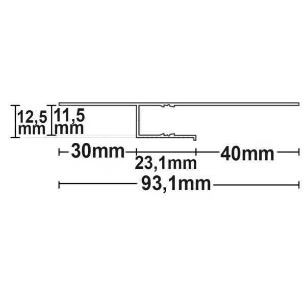 LED Trockenbauprofil Schattenfuge 40, 300cm