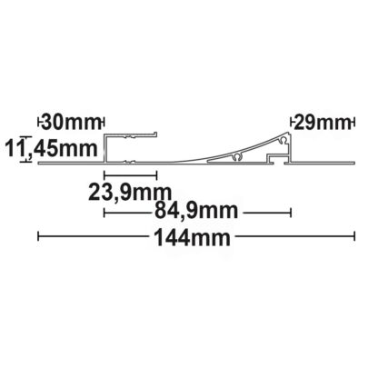 LED Trockenbauleuchte Single Curve, weiß RAL 9010 200cm