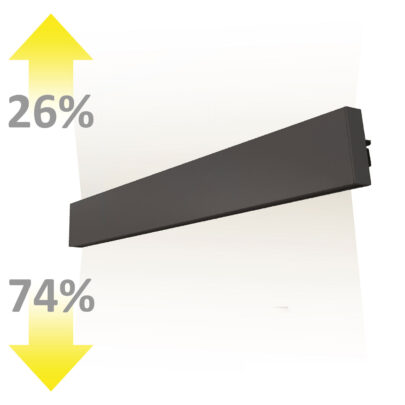 LED Wandleuchte Linear Up+Down 900, 910mm, 30W, IP40, schwarz, warmweiß