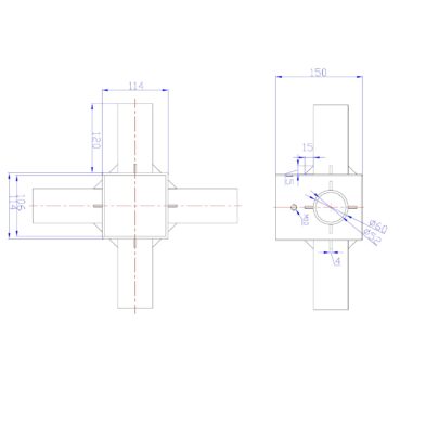 Mastadapter 4-fach für Street Light HE75-115, 65-80mm Innendurchmesser