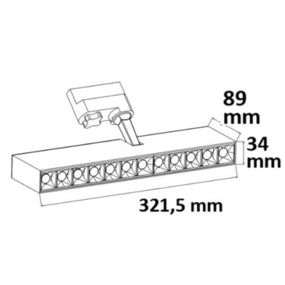 3-Phasen Raster-Schienen-Strahler, 35W, 45°, schwarz matt, 4000K