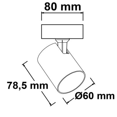 Wand-/Deckenleuchte GU10 Single, IP20, schwarz, exkl. Leuchtmittel