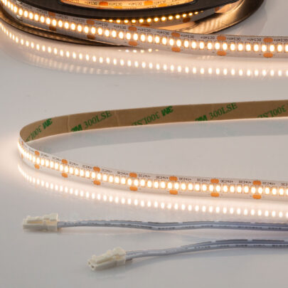 LED CRI930 MiniAMP Flexband, 24V DC, 6W, IP20, 3000K, 250cm, beids. 30cm Kabel + maleAMP, 300 LED/m