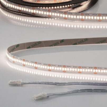 LED CRI940 MiniAMP Flexband, 24V DC, 6W, IP20, 4000K, 500cm, beids. 30cm Kabel + maleAMP, 300 LED/m