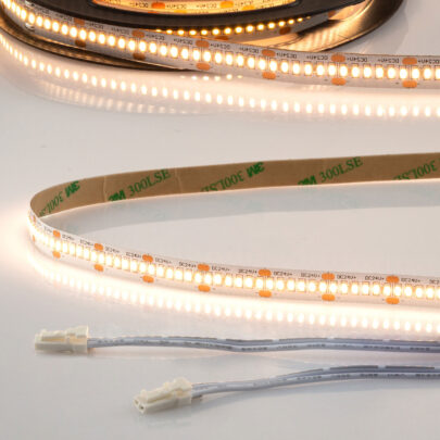 LED CRI930 MiniAMP Flexband, 24V DC, 12W, IP20, 3000K, 500cm, beids. 30cm Kabel + maleAMP, 300 LED/m