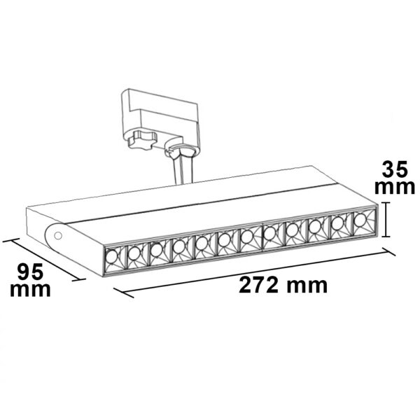 3-PH Schienen-Strahler UV-C 270nm, 10W, 50°, weiß matt