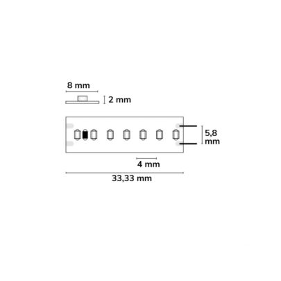 LED CRI930 Linear8 Flexband, 24V DC, 8W, IP20, 3000K, 5m Rolle, 210 LED/m