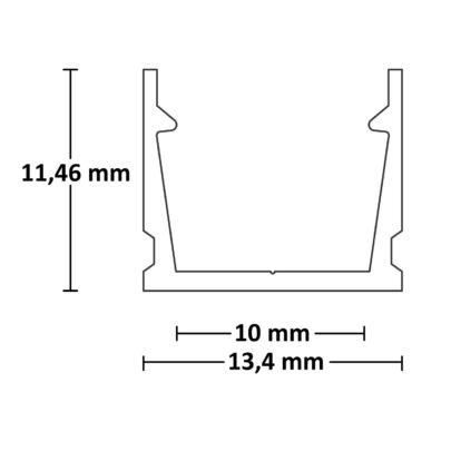 LED Aufbauprofil SURF10 Aluminium eloxiert, 200cm