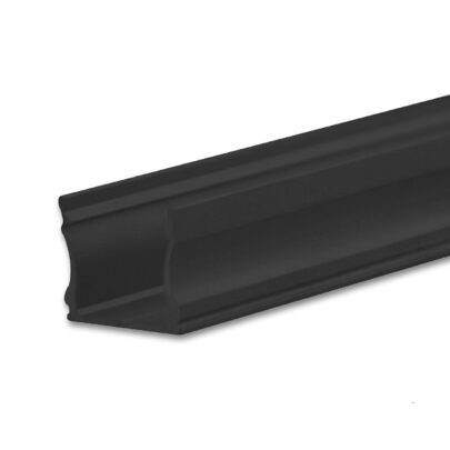 LED Aufbauprofil PURE12 S Aluminium schwarz RAL9005, 200cm