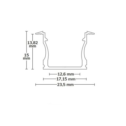 LED Einbauprofil PURE12 D Aluminium eloxiert, 200cm