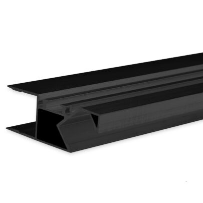 LED Aufbauleuchtenprofil HIDE ASYNC Aluminium schwarz RAL 9005, 200cm