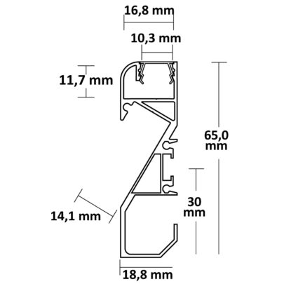 LED Sockelleistenprofil HIDE BOTTOM schwarz RAL 9005