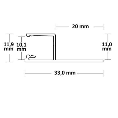 LED Fliesenprofil UP10, 250cm