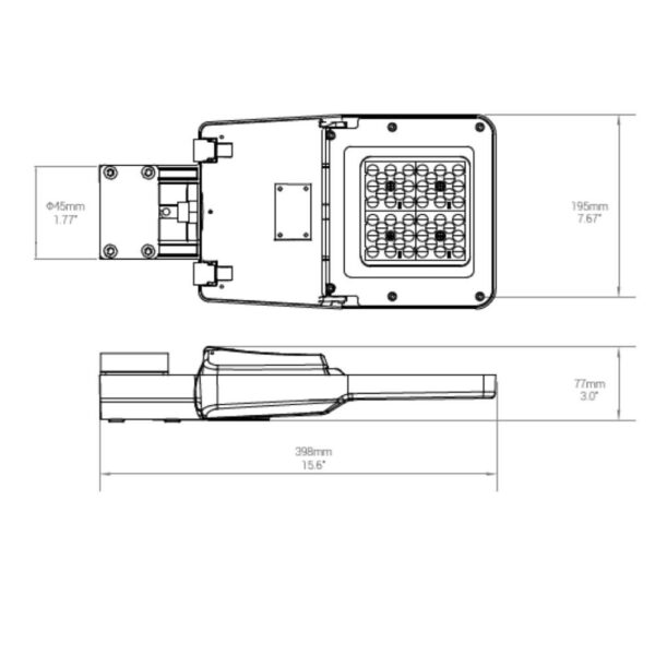 LED Street Light GR30, 4000K, IP66, mit Aufnahme für Ausleger DN45