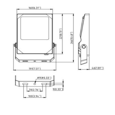 LED Fluter HEQ 50W, 30°, 5700K, IP66