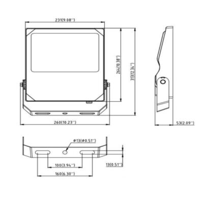 LED Fluter HEQ 100W, 30°, 5700K, IP66