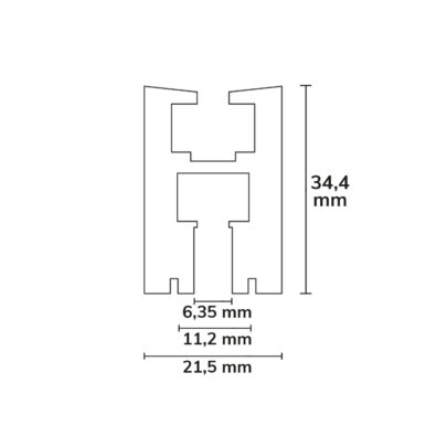 LED Glaskantenprofil Decke/Wand Aluminium eloxiert 2m