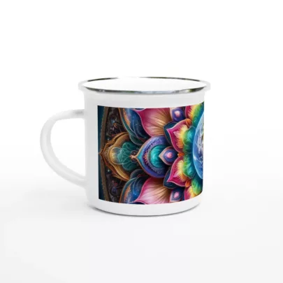 Weiße Emaille-Tasse (12oz)