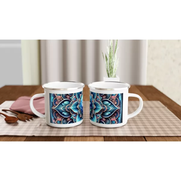 Weiße Emaille-Tasse (12oz)