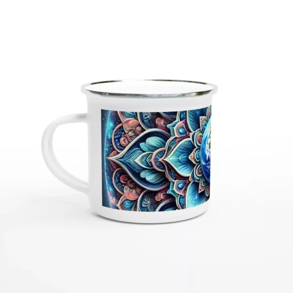 Weiße Emaille-Tasse (12oz)