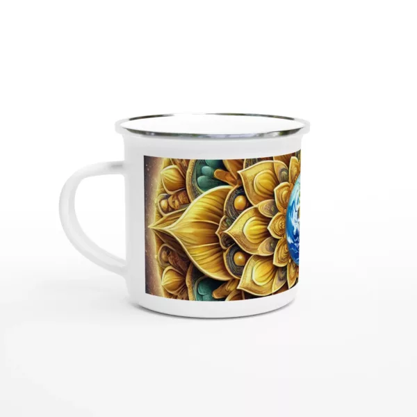 Weiße Emaille-Tasse (12oz)