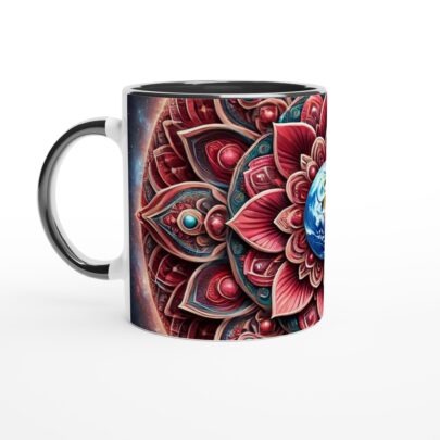 Weiße Keramiktasse 11oz mit Farbe an der Innenseite