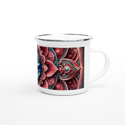 Weiße Emaille-Tasse (12oz)